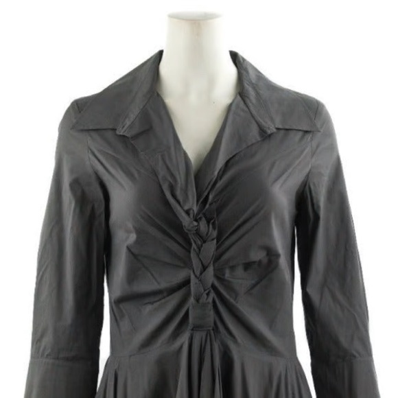 Celine Grey Cotton Blend Braided Detail Short Dress Size 34 EU 2 US - Picture 2 of 11